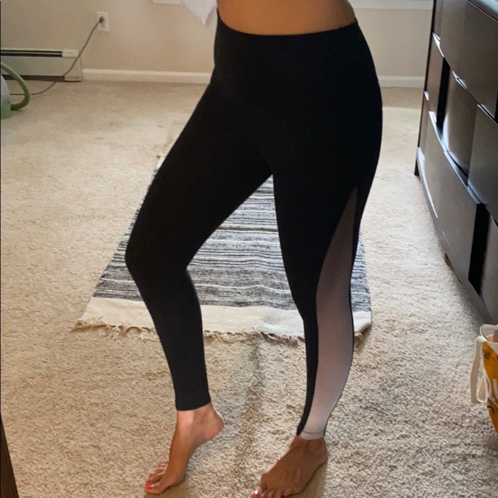 Black and gray mesh Cyclebar leggings